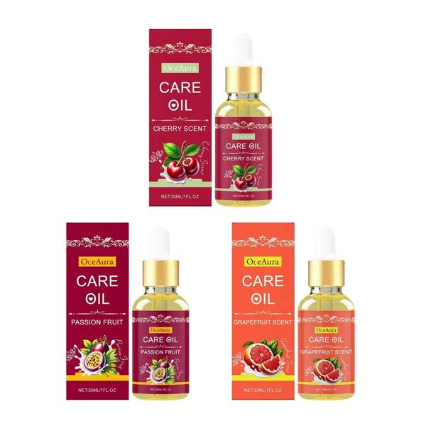 1pcs30ml/3pcs 90ml OCEANA Fragrant Essence Oil Cherry Citrus Passion Fruit Women's Care Aromatherapy Essential Oil Gentle Moisturizing Massage Skin Softening Essential Oil Care Oil