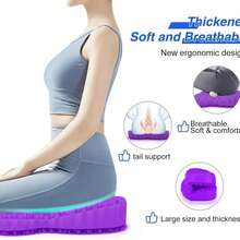 Thicken 19.7in Seat Cushion, Gel Seat Cushion For Long Sitting–Office Chair, Wheelchair, Car Pad, Large Cooling Support Pad For Back Pain, Sciatica, Tailbone Pain Relief - màu đen - Xem 3