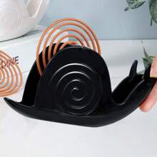 1 pièce Porte-spirale anti-moustiques blanc ou noir, de forme d'escargot, moderne et minimaliste, en plastique PP. La poussière ne tombe pas au sol. Convient pour la maison, le bureau, la chambre, le salon