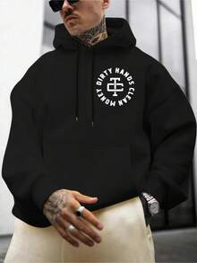 Men'S Hooded Sweatshirt, Dirty Hands Cleaning Money Printing, Men'S And Women'S Casual And Comfortable Hoodies, Fashionable Long Sleeved Hoodies, Autumn And Winter Casual Multifunctional Tops, Suitable For Daily Wear And Outdoor Activities - 黑色 - 查看 2
