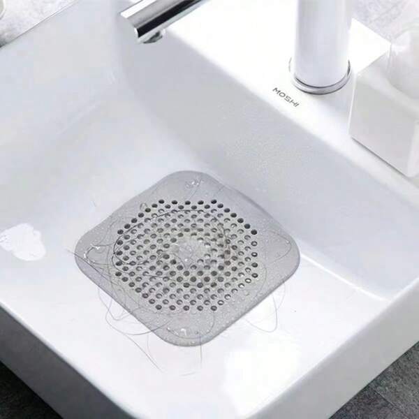 1 Stück Haarsiebeinsatz mit Saugnapf, quadratische Silikonabdeckung für Duschablauf, Anti-Verstopfung, Bodenabdeckung Duschablauf Haarfilter, für Badewanne und Küche, Badezimmer Werkzeuge Badezimmer Dekoration Badezimmer Organizer Herbst Dekoration Badezimmer Accessoires