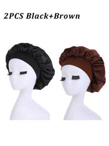 Bonnet de soie pour dormir, bonnets à cheveux en satin, bonnet de nuit en soie à bande élastique douce, enveloppement de cheveux en soie pour cheveux bouclés, idéal pour préserver les boucles pendant la nuit, bonnets de douche toutes saisons, confortable pour les patients en chimiothérapie, décoration de salle de bain d'été, bonnet de cheveux pour la rentrée scolaire