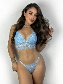 Women Sexy Lingerie Sets - Baby Blue - View 1