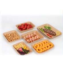 50pcs Disposable Paper Plates, Kraft Paper Plates, Trays For Food, Small Plates, Plates For Snacks, Barbecue Trays, Fruit Trays, Potato Chips Trays, Hamburger Snack Plates - Kraft Paper - View 2