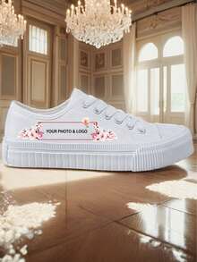 Customizable Unisex Canvas Sneakers, Low-Top Minimalist Vulcanized Rubber Sole Casual Shoes, All Season