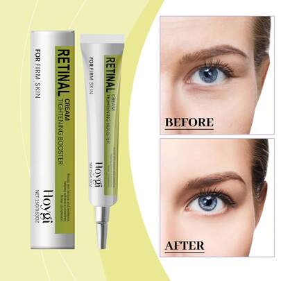 Crema de ojos, Esencia de ojos, Suero calmante de retinol para ojos, Contiene escualano, retinol, ayuda a reducir las líneas finas, firmeza, cuidado suave de tensado y humectación para la delicada zona de los ojos