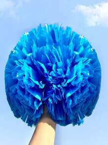 1 pieza Pompón sólido mate de color, Pompones de animación para baloncesto, deportes, danza, competiciones de gimnasia, actuaciones de baile cuadrado, decoraciones de actividades en equipo, adecuado para diversos eventos escénicos, Pompón de doble cabeza