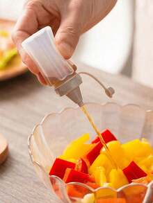 2/4/20 pezzi Bottiglia portatile per condimenti con erogatore, mini bottiglia trasparente per salse per campeggio all aperto