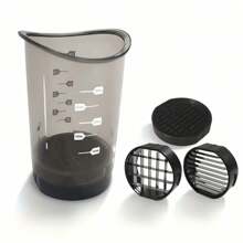 Hachoir et trancheuse manuelle 3 en 1 pour légumes - Lames en acier au carbone, lavable au lave-vaisselle, multifonction pour trancher, couper en dés, mesurer | Parfait pour les oignons, les champignons