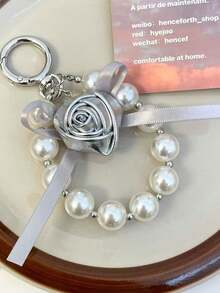 Rose Flower Creative Pearl Bow Cellphone Lanyard Key Chain Fashionable Versatile Bag Accessory Pendant Bridesmaid Gifts Bows Y2K Goth Bracelets Beach Accessories Daisy - Multicolor - View 7
