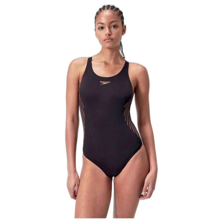 Speedo Women's Placement Muscleback Swimsuit In Black ✅ 24/72h Delivery To Spain (Mainland) - Black - View 1