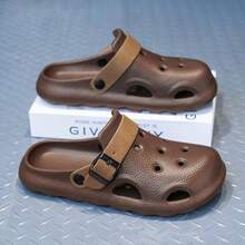 男士拖鞋，2025 年新款夏季包头拖鞋，百搭时尚男士一脚蹬沙滩鞋，柔软舒适防滑厚底