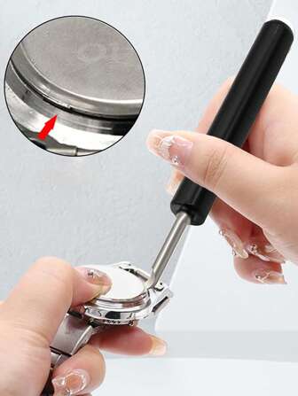 1入組手錶背蓋開啟刀,時鐘手錶電池更換壓力背蓋除去器撬刀金屬修理工具