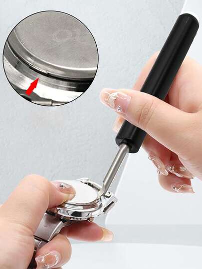 1pc Watch Back Case Opener Knife Clock Watch Battery Change Press Back Case Remover Pry Knife Metal Repair Tool