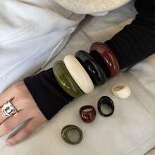 2 Stücke vintage ABS Plastik Ringe & Armband Paar Sets, vielseitig & personalisiert für den Sommer