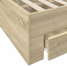 vidaXL Giroletto Cassetti Rovere Sonoma 75x190 cm Legno Multistrato - Castano - Visualizzare 7