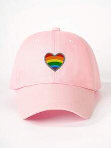 1pc Embroidered Heart Washed Baseball Cap, Adjustable Outdoor Casual Sun Hat, Suitable For Spring Autumn Travel, Fashion Versatile Sunshade, Men's Y2K Style Cap - Baseball Cap - View 8