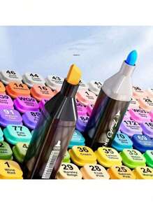 Conjunto de Canetas Marcadoras de Cabeça Dupla - 24/36/48/60/80/120 Cores - Ideal para Pintura Artística e Uso Escolar