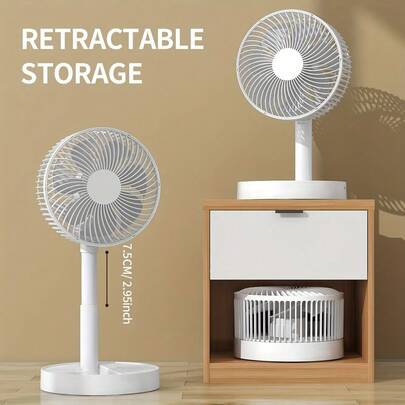 Ventilador Portátil Dobrável 4 Velocidades | Recarregável USB | Design Retrátil e Silencioso | Envio Imediato!
