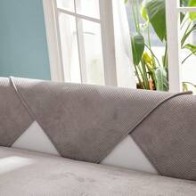 1pc Plain Soft Anti-Slip Sofa Cover, Minimalist & Cozy Protective Mat For Sofa, All Season Use, Dust & Sand Proof, Home & Bedroom Essential - Light Grey - View 6