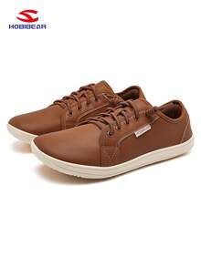 HOBIBEAR Minimalist Fashion Men's Slip-On Sneakers, Lightweight Wide Toe Box Soft Sole Comfortable Barefoot Shoes - Brown - View 6