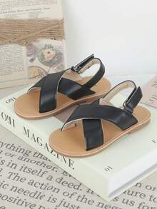 1 Pair New Girls Casual Sandals And Boys Beach Shoes, Fashion Soft Bottom Summer Shoes For Toddler/Little Kids - Black - View 21