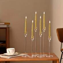 3/6/18/24pcs Acrylic Candle Holders Centerpieces, Wedding Decor, Restaurant, Halloween, Christmas Candlestick Set