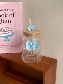 500ml(16.91oz) Butterfly Princess Series Glass Straw Cup - Ideal Gift For Holidays And Birthdays, For Coffee Or Bubble Tea Back To School