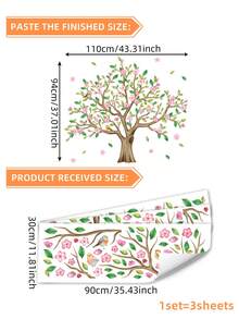 1 Bộ Hình Dán Tường Hình Cây, Decal Trang Trí Phòng Ngủ, Phòng Khách, Nhà Bếp, Phòng Tắm - Nhiều màu - Xem 6