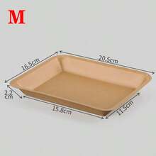 50pcs Disposable Paper Plates, Kraft Paper Plates, Trays For Food, Small Plates, Plates For Snacks, Barbecue Trays, Fruit Trays, Potato Chips Trays, Hamburger Snack Plates - Kraft Paper - View 14