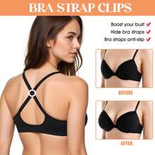 Bra Strap Clips, 12Pcs Bra Clips For Back, Anti-Slip Bra Straps Holder, Buckles Cleavage Control Clips For Bra