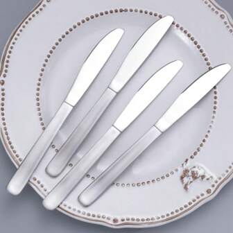 2 件/6 件/12 件不锈钢甜点/糕点刀，光面和哑光混合手柄，适用于洗碗机，适合家庭、餐厅、厨房使用