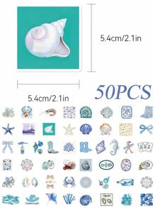 50pcs Coastal Girl Stickers, Creative Minimalist Romantic Beach Decor, Suitable As Back To School And Graduation Gifts, Can Be Used To Decorate Planners, Phone Cases, Notebooks, Tablets, Skateboards, Guitars, Luggage, Packaging Boxes, Helmets, Envelopes, Shelves, DIY