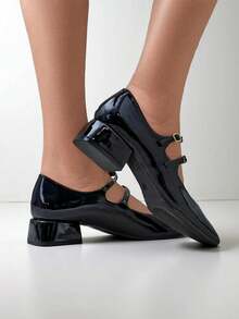 女士漆皮系带高跟鞋