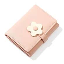 Cartoon Fresh Tri-Fold Wallet, Simple Short Sweet Purse, Cute Little Daisy, Student Wallet, Suitable For Holiday Gift
