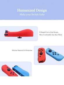 2pcs Joy-Con Controller Protective Case Compatible With Nintendo Switch And Switch OLED, Anti-Drop, Anti-Explosion, Anti-Slip, Anti-Scratch, Anti-Sweat, Ergonomic Design To Enhance Gaming Experience - Multicolor - View 5