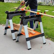 2-Pack Clamping Sawhorses 1200 LBS Load Capacity 30-3/4/12" F Clamps
