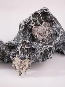 1 par de pendientes de aro amplios y únicos para la cara, joyas de estilo bohemio vintage de aleación de zinc para fiestas, para mujeres