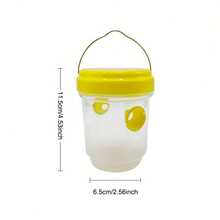 Clear Plastic Outdoor Insect Trap With Yellow Lid - No Power Needed, Effective For Catching Fruit Flies, Wasps, And Aphids, Transparent Design For Easy Monitoring, Flying Insect Trap - Multicolor - View 2