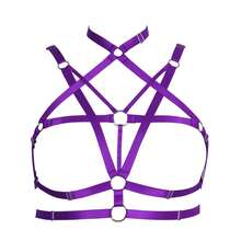 Plus Size Gothic Lingerie Accessories Hollow Out Lace Up Bras Sexy Body Harnesses Suitable For Music Festivals Parties Rock Carnival - Multicolor - View 5