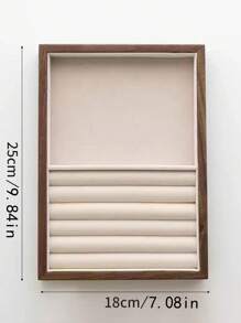 1 Stück Schmuckorganisator Tablett in Walnussholzfarbe, Halter für Halsketten, Ringe und Schmuck, Geschenkbox für Mädchen, Aufbewahrungsbox, Reisegeschenk