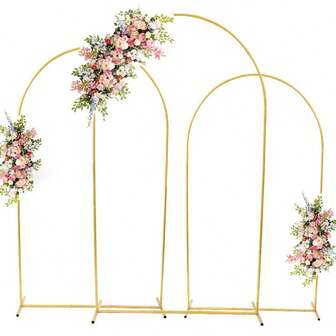 7.2FT Wedding Arch Backdrop Stand, Square Arch Gold Metal Arch Backdrop Stand For Wedding Ceremony Birthday Party Bridal Photo Booth Garden Floral Balloon Arch Decoration Halloween Christmas Decor