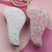 1pc Rhinestone Massage Hair Comb, -Free Detangling Brush With Air Cushion, Portable For Travel & Holiday, Wedding, Birthday, Party, Gift, Diamond Decor, New Year, Valentine, Festival