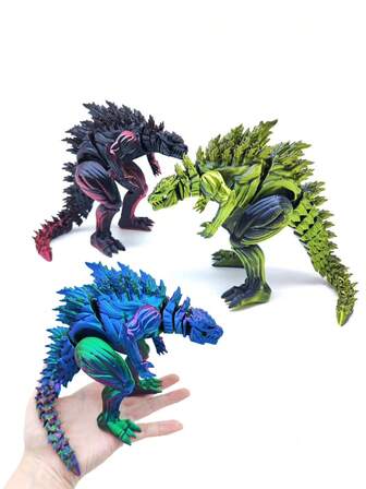 1pc 2025 King Of Monsters Model - 3D Printed Monster Muscle Dinosaur Toy With Movable Joints, Creative Science Fiction Monster, Suitable For Office Desk And Home Decoration, Teenager Toy, Perfect For Birthday/Christmas Gift