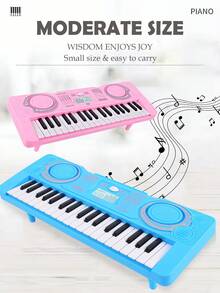 37键电子音乐钢琴玩具 儿童益智智能多功能仿真钢琴 亲子互动游戏 男孩女孩礼物 随机配件包 不含电池