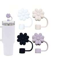 Ống hút hoa bằng rơm, phù hợp cho cốc 30oz và 40oz, nắp ống hút silicone, có thể tái sử dụng, bảo vệ đầu ống hút, phù hợp cho ống hút 10mm (0.4 inch), đồ dùng học tập - Nhiều màu - Xem 8