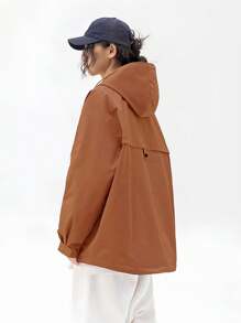 Spring Women Winderbreaker Jacket Waterproof Lightweight Loose Fit Outdoor Jacket Long Sleeve With Hooded Spring Women Clothes