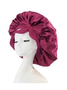 1 Piece Adjustable Satin Nightcap Strap - Soft And Comfortable Hair Cap For Men And Women, Elastic Strap Design, Comfortable Feel, Polyester Material, Perfect For Night Or Styling Back To SchoolHair Bonnet