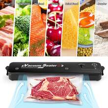 Máquina de sellado al vacío de alimentos, máquina de sellado de alimentos, pequeña máquina de sellado al vacío de alimentos domésticos, compresor de sellado de envases de alimentos cocidos completamente automático, conservación de carne, conservación de verduras - Negro - Ver 1
