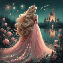 Disney Set de Kit de pintura de diamantes 5D con diseño de tema de princesa de dibujos animados, kit de pintura de diamantes completo que estimula la imagen de mosaico arte de pared manualidades para decoración del hogar, decoración de fiesta de vacaciones, regalo hecho a mano perfecto